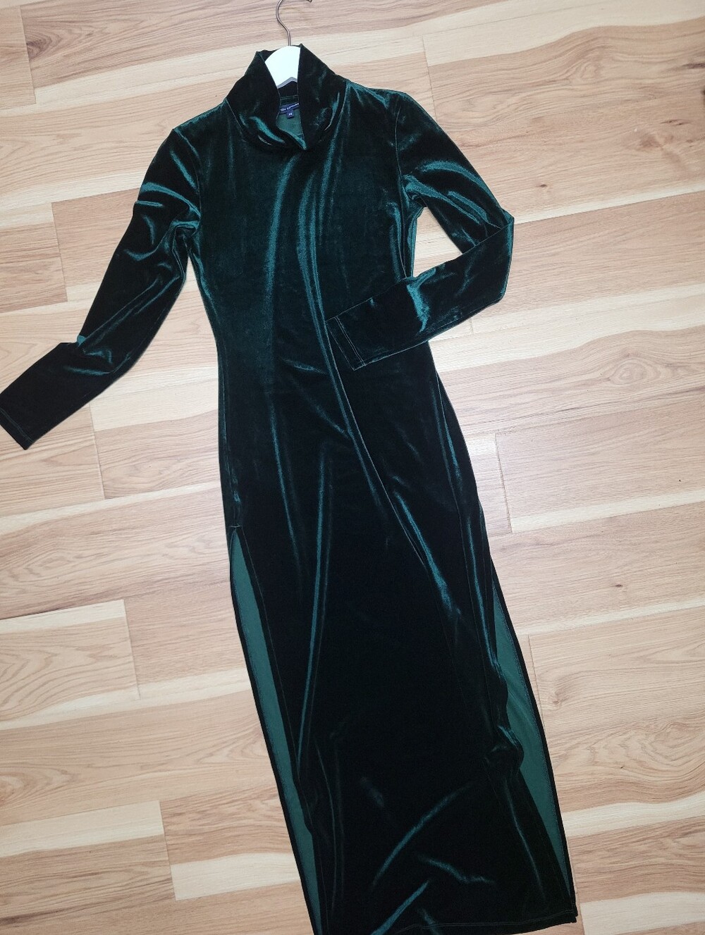 French Connection Deep Green Velvet Dress